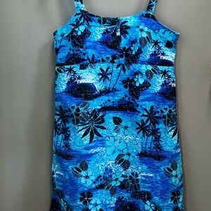 Hawaiian Style Fitted Dress, Sz sm-med.